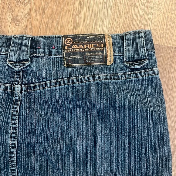 Vintage Z. Cavaricci Y2K Denim  Skirt Ribbed High Power Sportswear Size 5 EUC - Picture 5 of 10